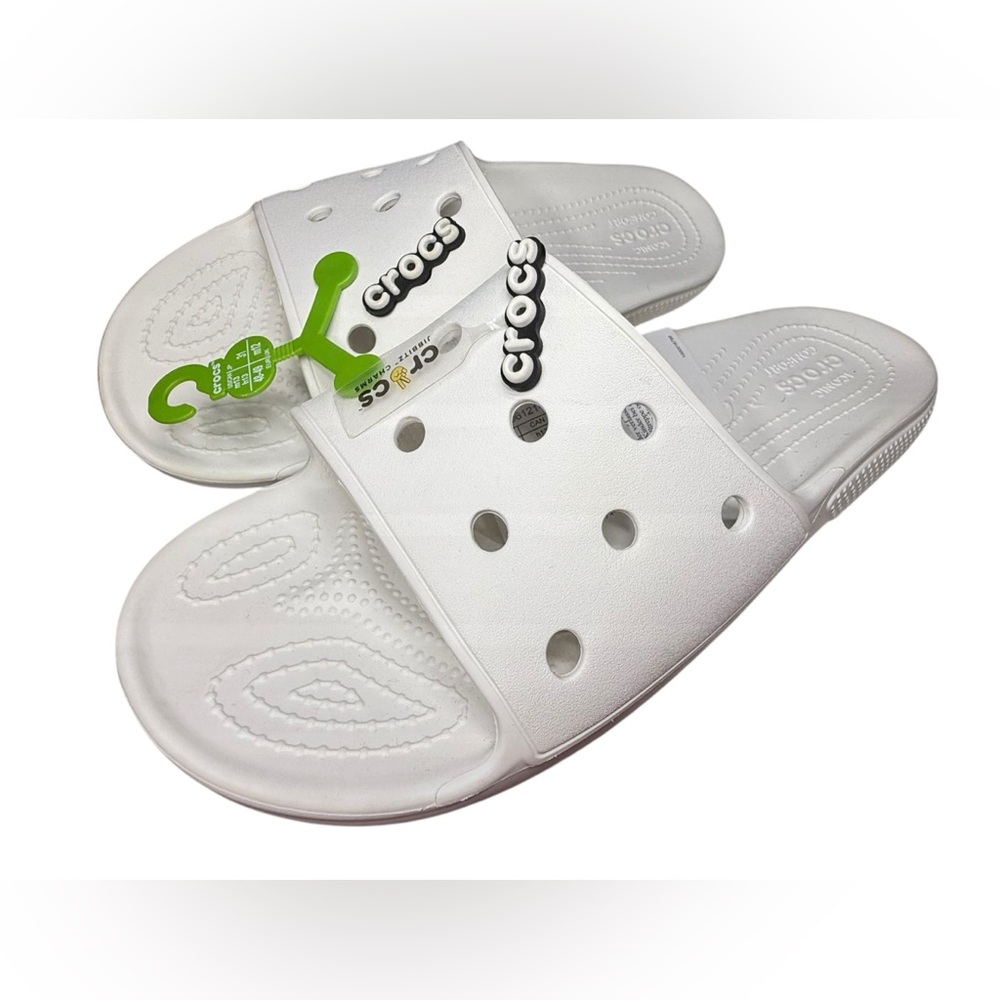 CROCS Classic Slide Sandals Men Size‎ 13 White Slip On Clogs Shoes